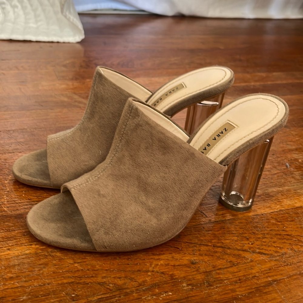 Zara platform mule with clear heel